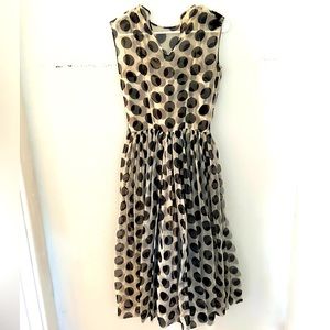 1950's Vintage chiffon polka dot dress